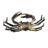 Max Chinese Bronze Tea Pet LifeLike Crawl Crab Tea Ceremony Decor Green Crab