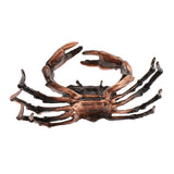 Max Chinese Bronze Tea Pet LifeLike Crawl Crab Tea Ceremony Decor Red Crab