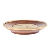 Max Wooden Tea Mat Copper Wrapped Edging Scenery Pattern Table Protector Style-2