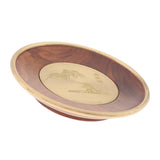 Max Wooden Tea Mat Copper Wrapped Edging Scenery Pattern Table Protector Style-2