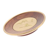 Max Wooden Tea Mat Copper Wrapped Edging Scenery Pattern Table Protector Style-2