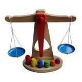 Max Montessori Wooden Balance Beam Scale Toy Balance Game Toy for Toddler Kids