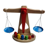 Max Montessori Wooden Balance Beam Scale Toy Balance Game Toy for Toddler Kids