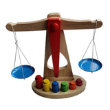 Max Montessori Wooden Balance Beam Scale Toy Balance Game Toy for Toddler Kids