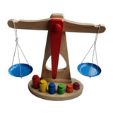 Max Montessori Wooden Balance Beam Scale Toy Balance Game Toy for Toddler Kids