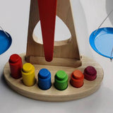Max Montessori Wooden Balance Beam Scale Toy Balance Game Toy for Toddler Kids