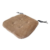 Max Stripe Cushion Square Cotton Chair Pads with Ties Soft Seat Pads Coffee
