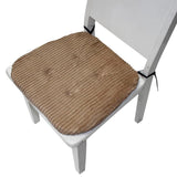 Max Stripe Cushion Square Cotton Chair Pads with Ties Soft Seat Pads Coffee