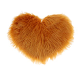 Max Heart Shaped Area Rug, Cozy Shaggy Plush Floor Mat for Bedroom Camel-30x40cm