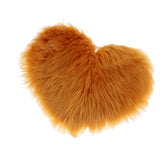 Max Heart Shaped Area Rug, Cozy Shaggy Plush Floor Mat for Bedroom Camel-30x40cm