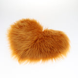 Max Heart Shaped Area Rug, Cozy Shaggy Plush Floor Mat for Bedroom Camel-30x40cm