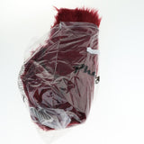 Max Half Round Artificial Wool Sheepskin Floor Mat Fluffy Floor Mat Wine Red
