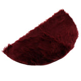 Max Half Round Artificial Wool Sheepskin Floor Mat Fluffy Floor Mat Wine Red