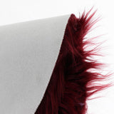 Max Half Round Artificial Wool Sheepskin Floor Mat Fluffy Floor Mat Wine Red