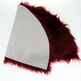 Max Half Round Artificial Wool Sheepskin Floor Mat Fluffy Floor Mat Wine Red