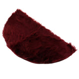 Max Half Round Artificial Wool Sheepskin Floor Mat Fluffy Floor Mat Wine Red