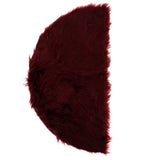 Max Half Round Artificial Wool Sheepskin Floor Mat Fluffy Floor Mat Wine Red
