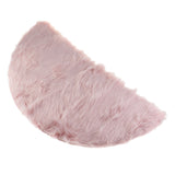 Max Half Round Artificial Wool Sheepskin Floor Mat Fluffy Floor Mat Pink
