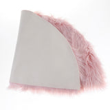 Max Half Round Artificial Wool Sheepskin Floor Mat Fluffy Floor Mat Pink
