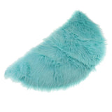 Max Half Round Artificial Wool Sheepskin Floor Mat Fluffy Floor Mat Light Blue
