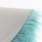 Max Half Round Artificial Wool Sheepskin Floor Mat Fluffy Floor Mat Light Blue