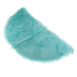 Max Half Round Artificial Wool Sheepskin Floor Mat Fluffy Floor Mat Light Blue
