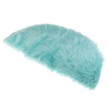 Max Half Round Artificial Wool Sheepskin Floor Mat Fluffy Floor Mat Light Blue