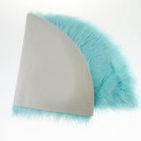 Max Half Round Artificial Wool Sheepskin Floor Mat Fluffy Floor Mat Light Blue