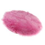 Max Round Fake Wool Shaggy Rug Carpet Floor Mat for Home Decor Rose Red - Aladdin Shoppers