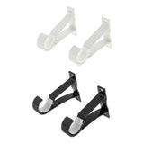 Max Set of 2Pcs Aluminium Alloy Curtain Pole Rod Wall Bracket Hook Holder White - Aladdin Shoppers