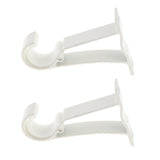 Max Set of 2Pcs Aluminium Alloy Curtain Pole Rod Wall Bracket Hook Holder White - Aladdin Shoppers