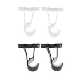 Max Set of 2Pcs Aluminium Alloy Curtain Pole Rod Wall Bracket Hook Holder White - Aladdin Shoppers