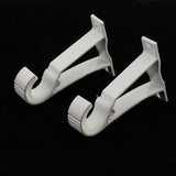 Max Set of 2Pcs Aluminium Alloy Curtain Pole Rod Wall Bracket Hook Holder White - Aladdin Shoppers
