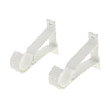 Max Set of 2Pcs Aluminium Alloy Curtain Pole Rod Wall Bracket Hook Holder White - Aladdin Shoppers