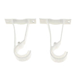 Max Set of 2Pcs Aluminium Alloy Curtain Pole Rod Wall Bracket Hook Holder White - Aladdin Shoppers
