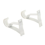 Max Set of 2Pcs Aluminium Alloy Curtain Pole Rod Wall Bracket Hook Holder White - Aladdin Shoppers
