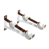 Max 2Pcs Aluminum Alloy Curtain Double Pole Bracket Redwood for Dia 28mm Rod - Aladdin Shoppers