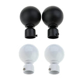 Max 2 Pcs Elegant Solid Color Metal Curtain Rod Finial , Drapery Pole Caps White - Aladdin Shoppers