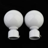 Max 2 Pcs Elegant Solid Color Metal Curtain Rod Finial , Drapery Pole Caps White - Aladdin Shoppers
