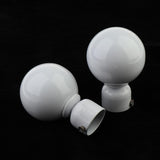 Max 2 Pcs Elegant Solid Color Metal Curtain Rod Finial , Drapery Pole Caps White - Aladdin Shoppers