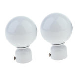 Max 2 Pcs Elegant Solid Color Metal Curtain Rod Finial , Drapery Pole Caps White - Aladdin Shoppers