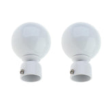Max 2 Pcs Elegant Solid Color Metal Curtain Rod Finial , Drapery Pole Caps White - Aladdin Shoppers