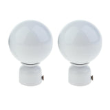 Max 2 Pcs Elegant Solid Color Metal Curtain Rod Finial , Drapery Pole Caps White - Aladdin Shoppers