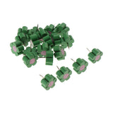 Max 20pcs Wooden Thumb Tacks Push Pins Flower Head Office Thumbtack Green - Aladdin Shoppers
