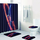 Max Nopslip Bathroom Rugs Set Nonslip Pedestal Rug Bath Mat Shower Curtain Set B - Aladdin Shoppers