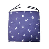 Cartoon Dining Chair Cushion Pad Back Bolster Pillow Set Stars-Blue