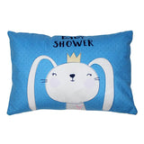 Cartoon Dining Chair Cushion Pad Back Bolster Pillow Set Rabbit-Sky Blue