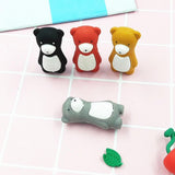 Max 10pcs/Pack Attractive Cartoon Bear Animals Pencil Erasers for Kid Multicolor - Aladdin Shoppers