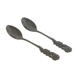 Max Pack of 2 Stainless Steel Soup Coffee Spoon with Long Handle Black Gold - Aladdin Shoppers