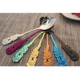 Max Pack of 2 Stainless Steel Soup Coffee Spoon with Long Handle Black Gold - Aladdin Shoppers